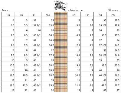 burberry pants size chart|Burberry size guide.